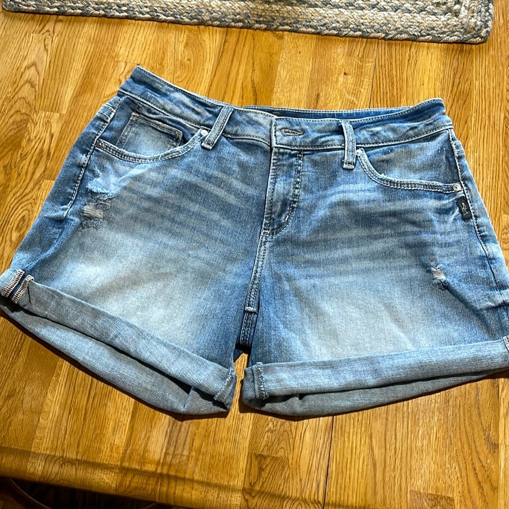 silver jean co denim boyfriend cut shorts